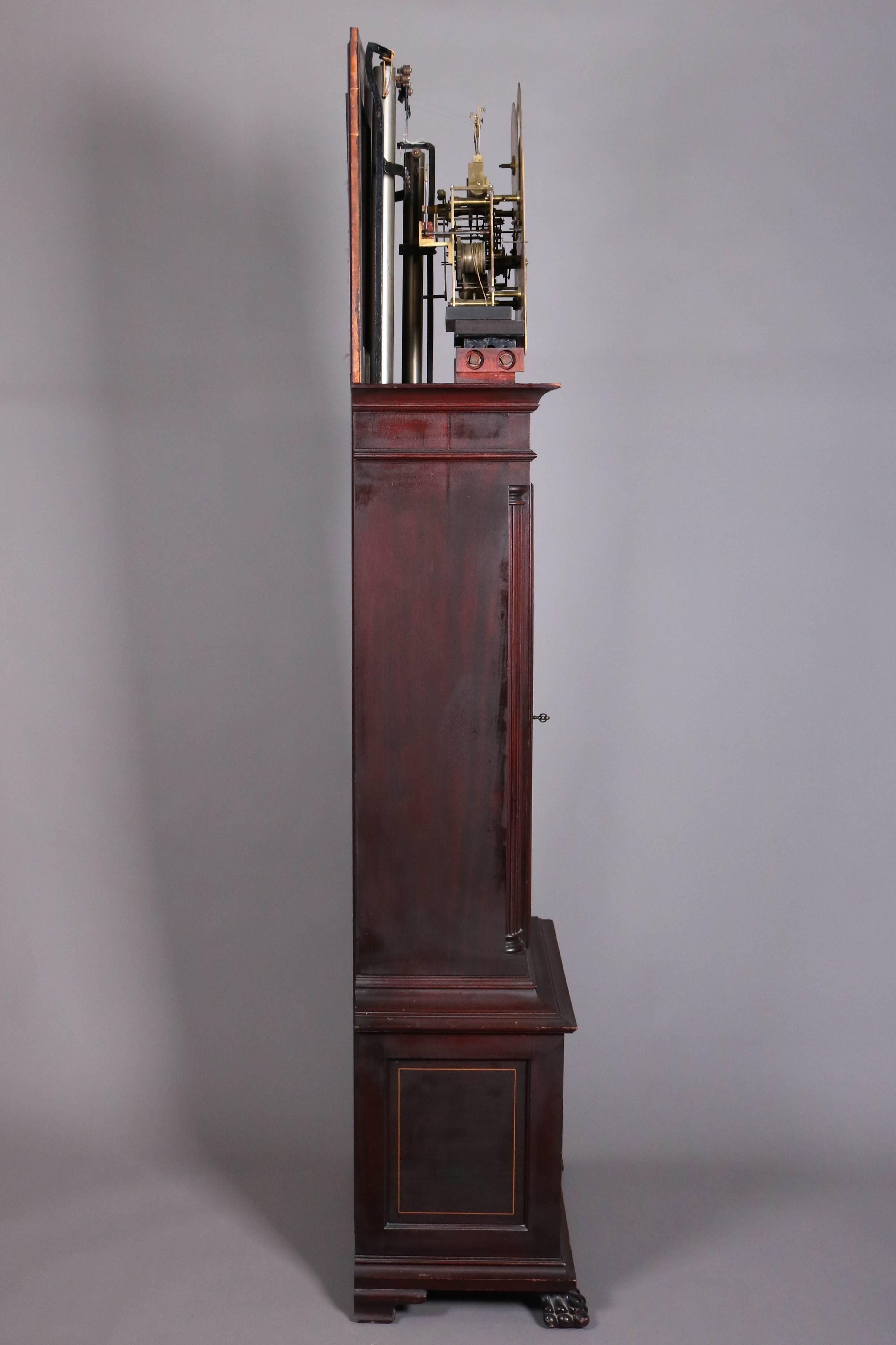 Antique Herschede Mahogany & Satinwood Inlay Long Case Clock, Early 20th Century 4