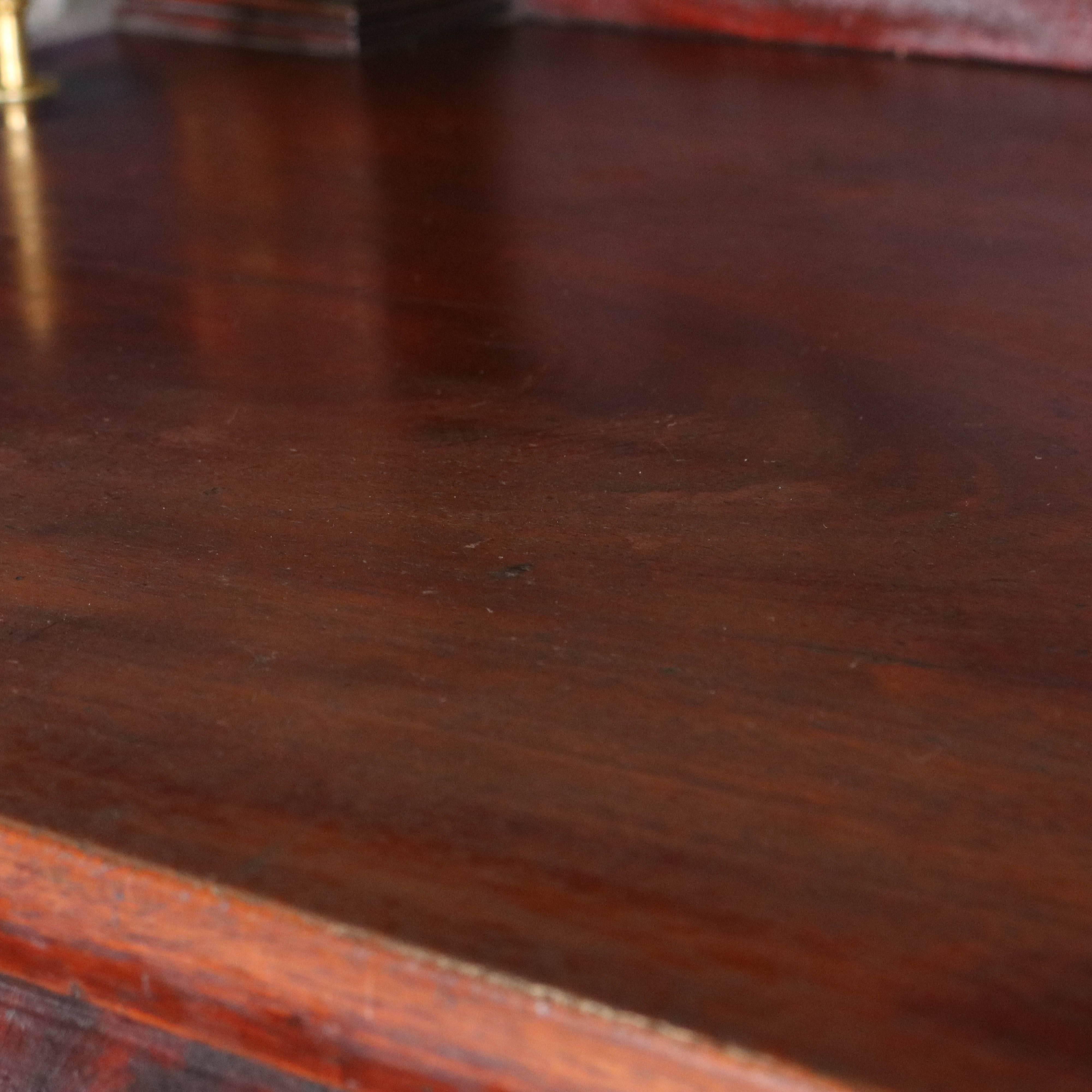 Antique American Empire Caved Flame Mahogany Sideboard, 19th Century 1