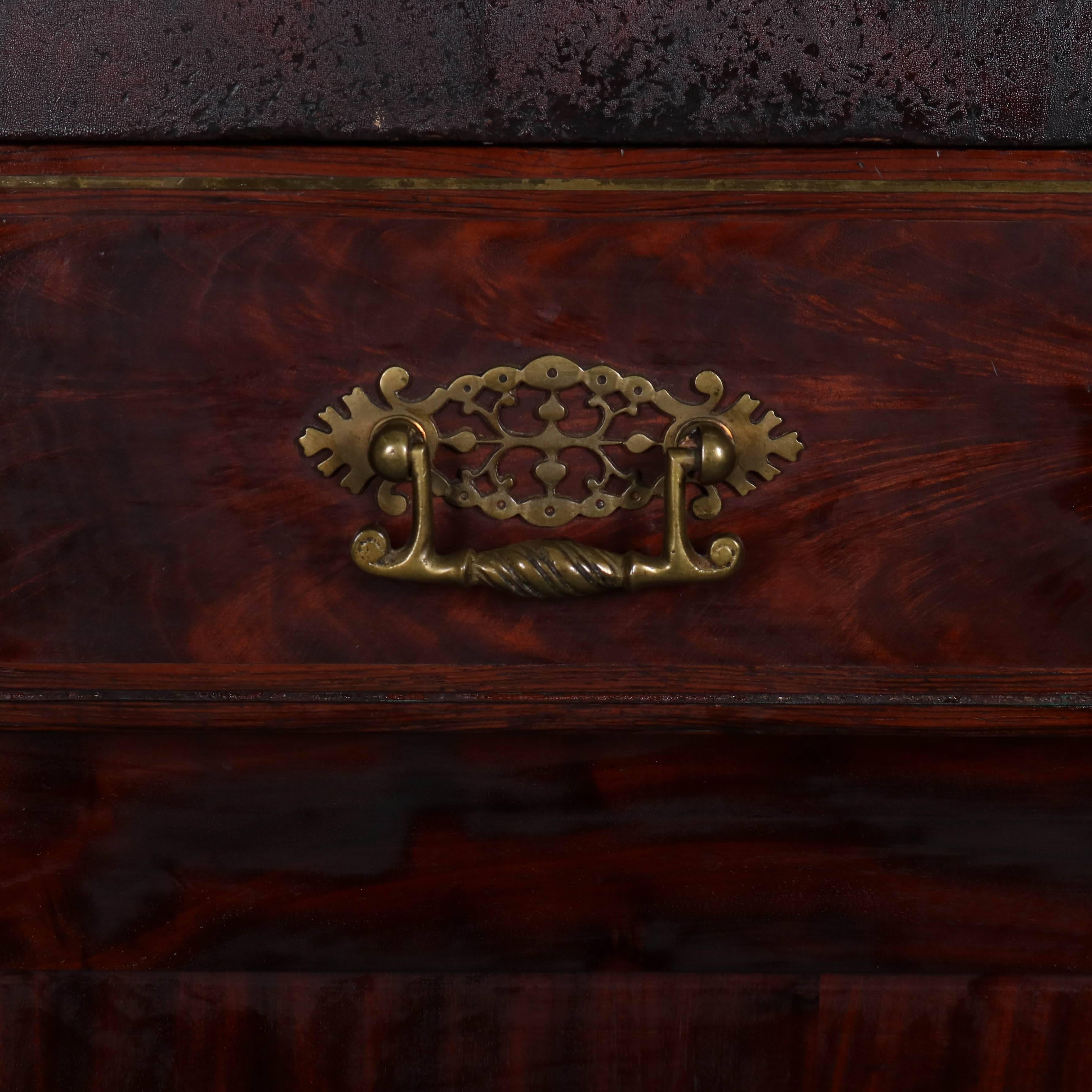 Antique American Empire Caved Flame Mahogany Sideboard, 19th Century 3