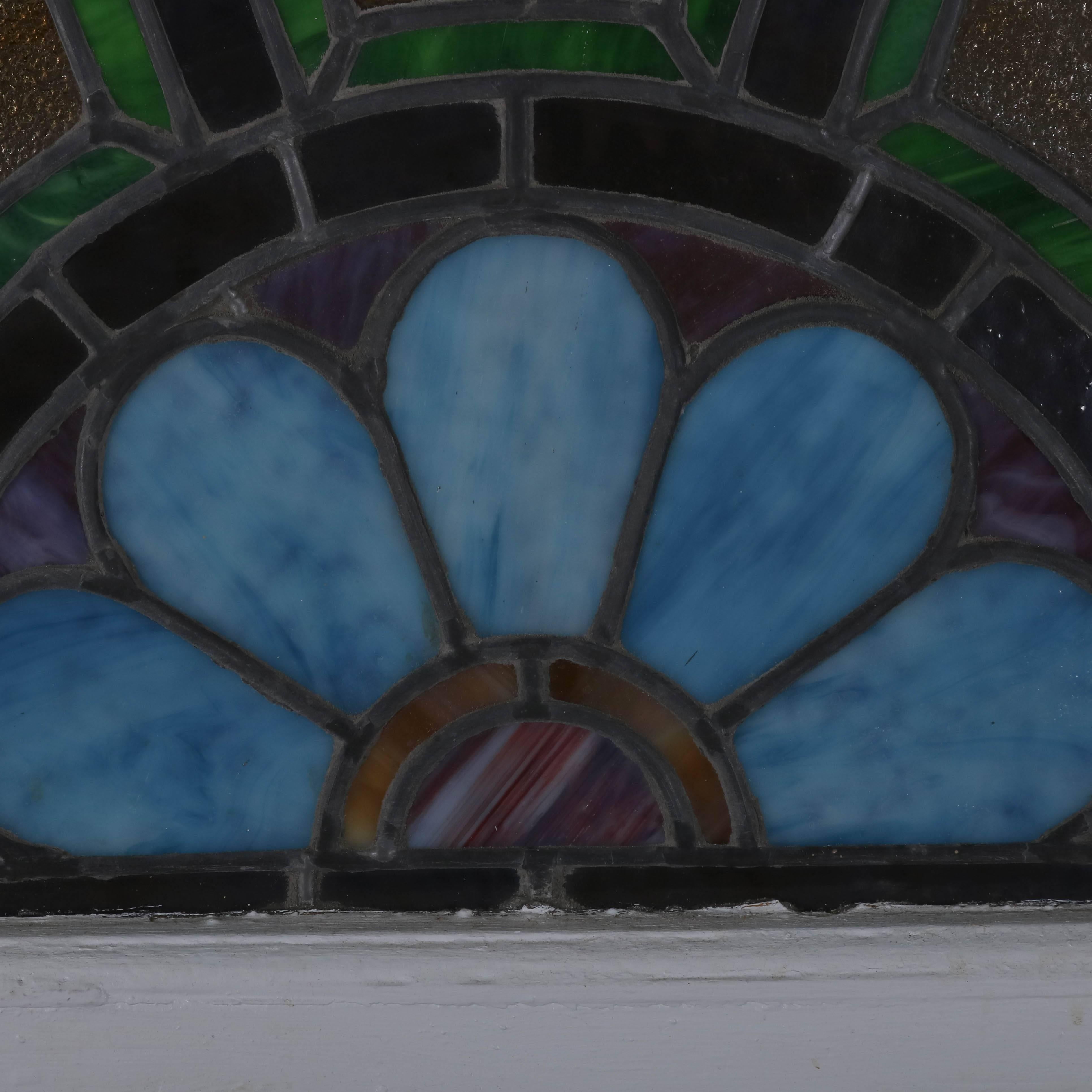 stained glass arched transom windows