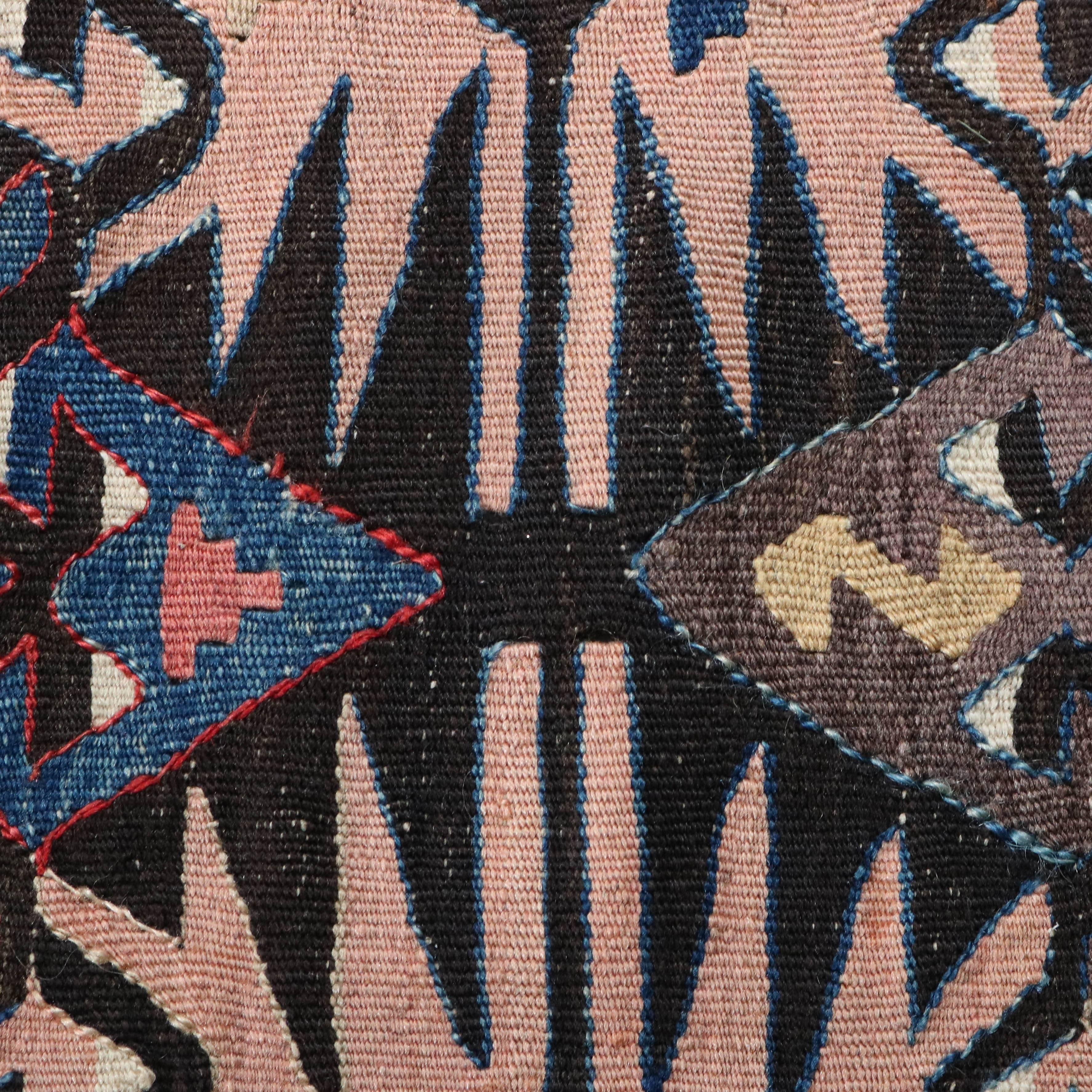 20th Century Antique Kilim Flat-Weave Long Tribal Oriental Rug 'Two Panels'