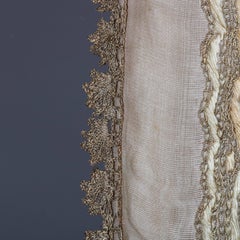 Antique Syrian Persian Embroidered Silk Prayer Niche Wall Tapestry, 19th Century