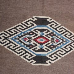 Antique Southwest Indian Saltillo Serape Blanket/Rug with Tribal Motif