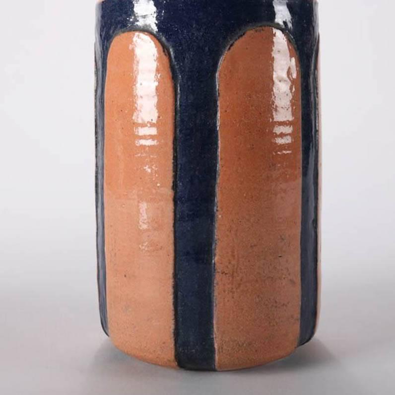 Glazed Early Mid-Century Modern Hand-Thrown Studio Pottery Bottle by Randy Webb, 1934