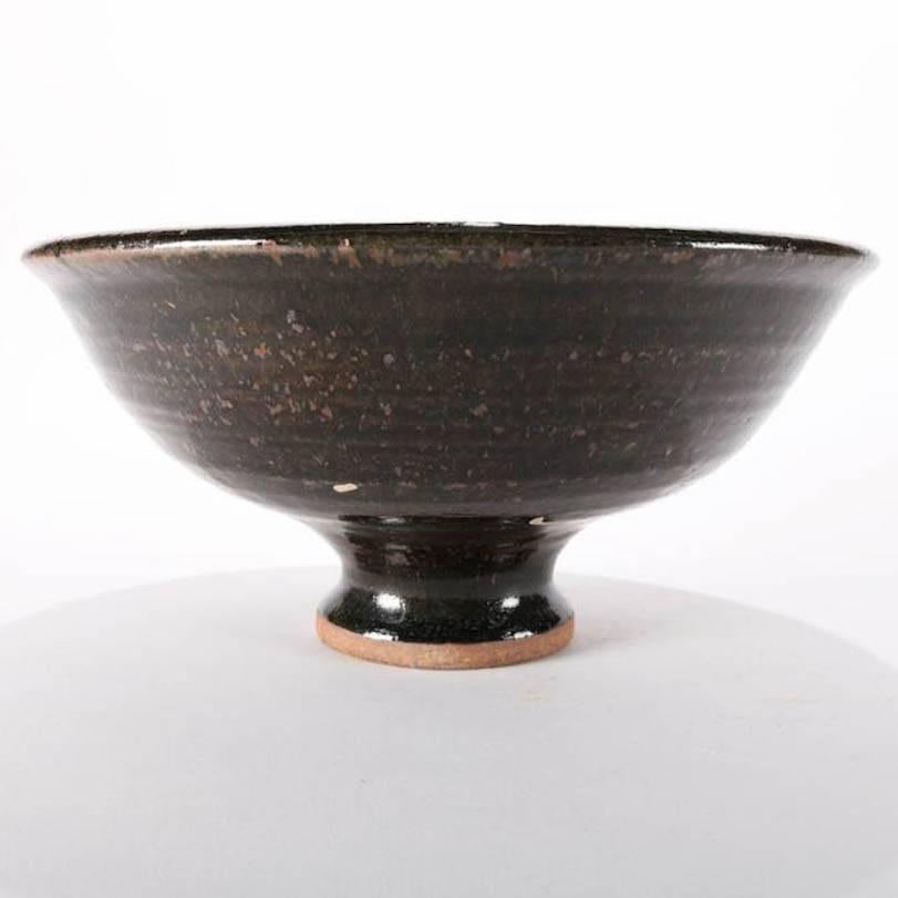 American Mid-Century Modern Hand-Thrown Studio Pottery Center Bowl Signed