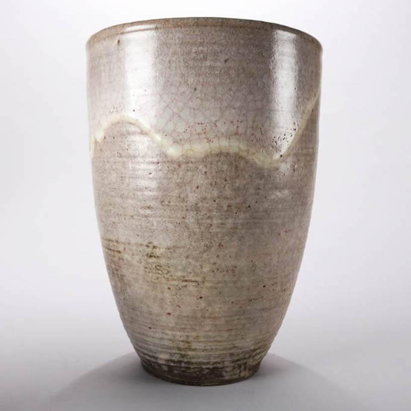 Arts and Crafts Mid-Century Modern Hand-Thrown Drip Glaze Oversize Vase