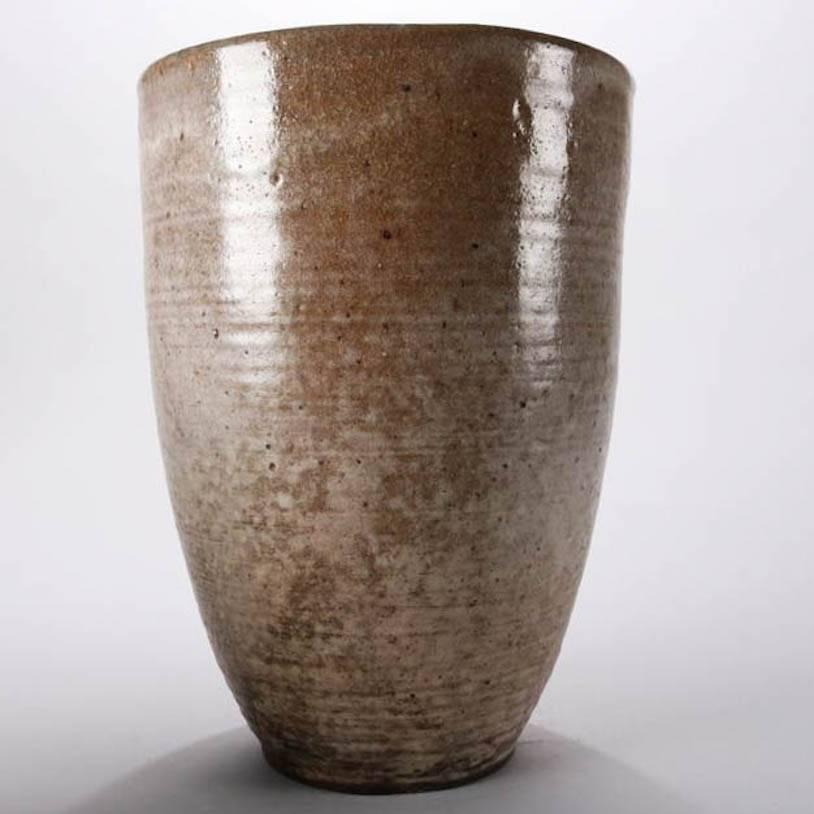 Glazed Mid-Century Modern Hand-Thrown Drip Glaze Oversize Vase