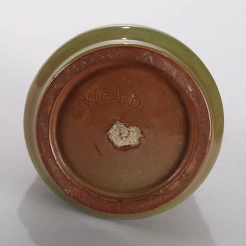 Fatto a mano Vaso in ceramica d'arte di Randy Webb, realizzato a mano e con bande, della modernità di metà secolo in vendita