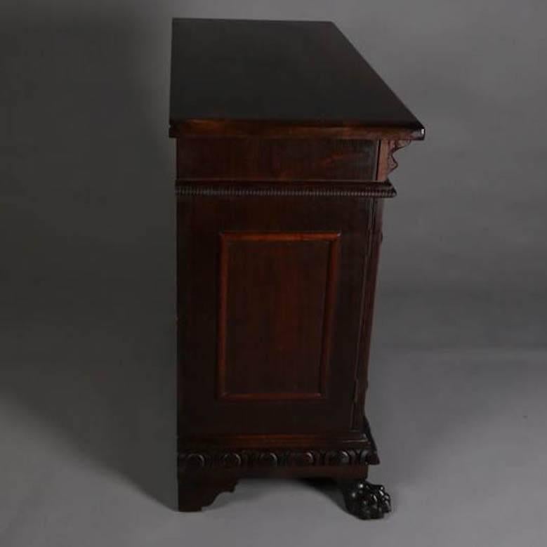 Antique Gothic Revival Inlaid and Ebonized Carved Walnut Server, 19th Century 1