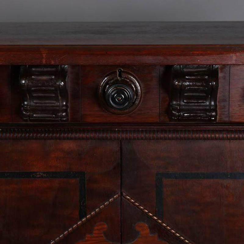 Antique Gothic Revival Inlaid and Ebonized Carved Walnut Server, 19th Century 2