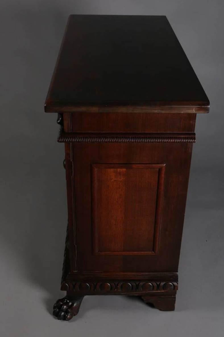 Antique Gothic Revival Inlaid and Ebonized Carved Walnut Server, 19th Century 4
