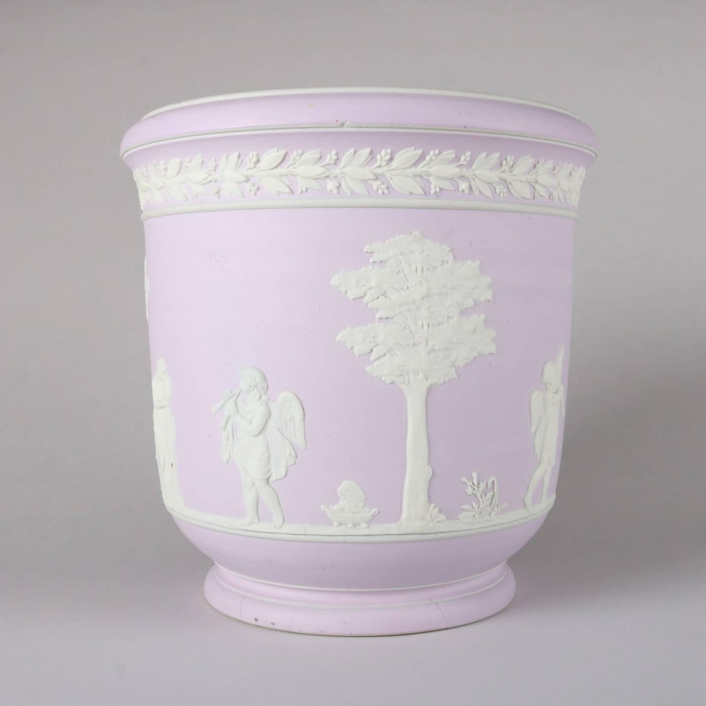 Neoclassical Wedgwood School Porcelain Planter Jasperware Style, 19th Century 2