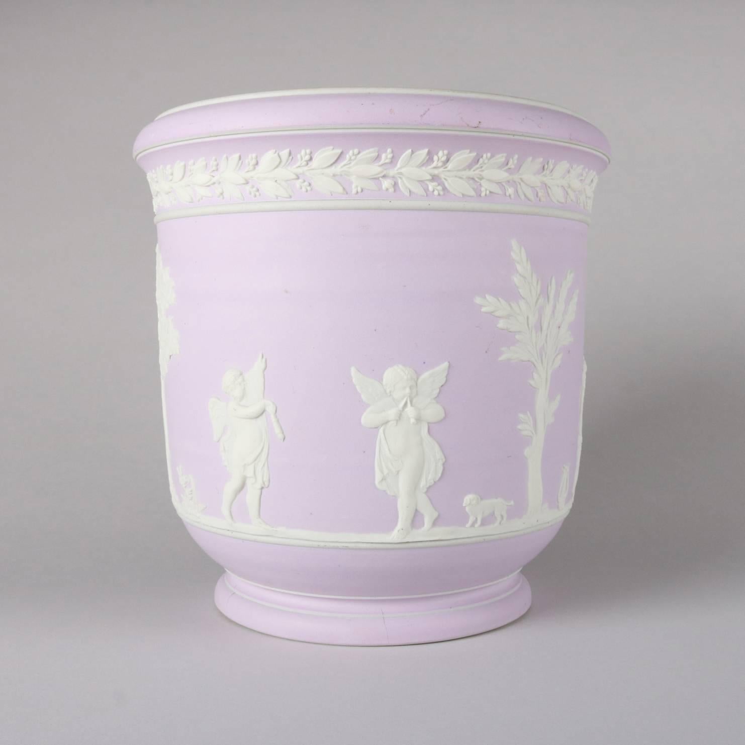 Neoclassical Wedgwood School Porcelain Planter Jasperware Style, 19th Century 3