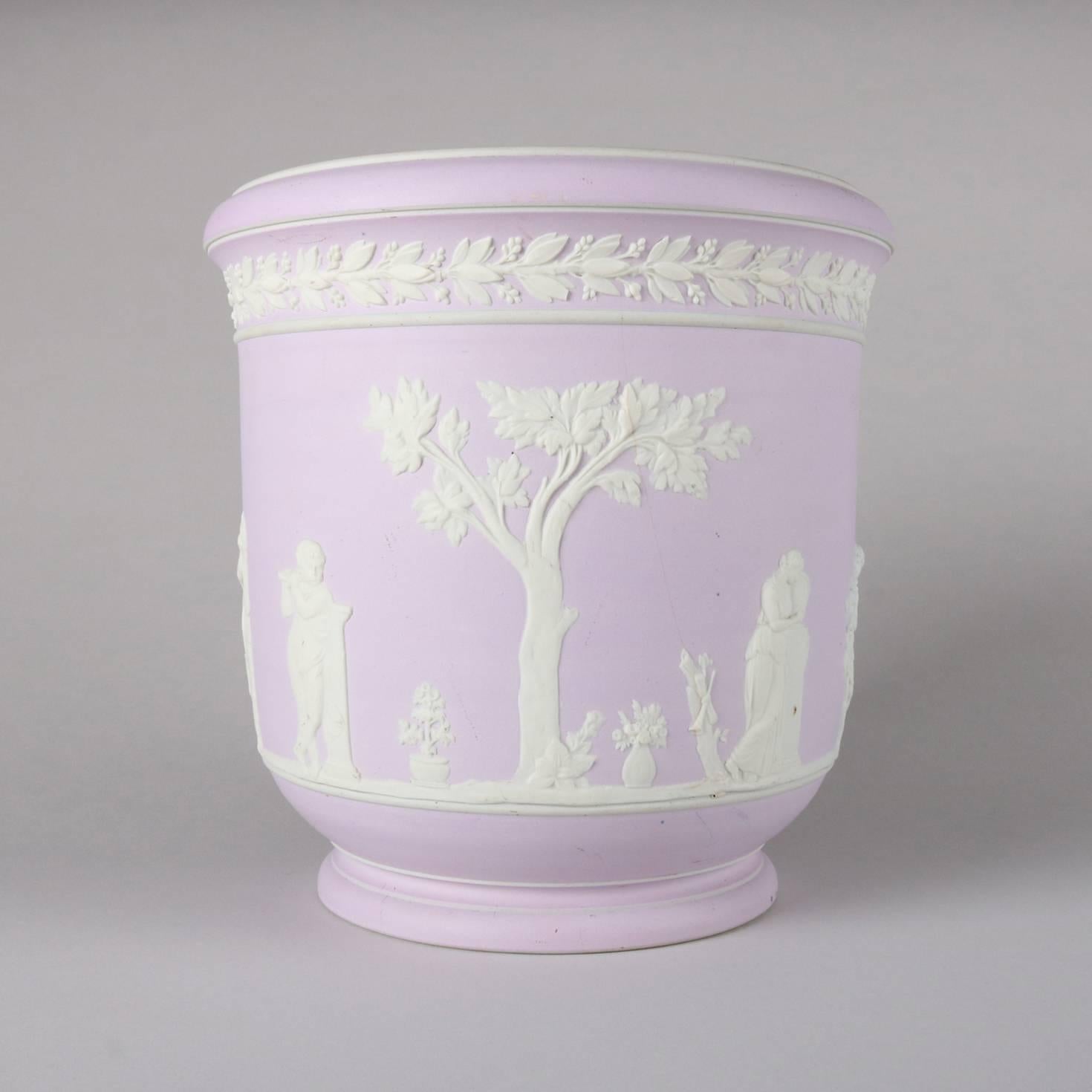 Neoclassical Wedgwood School Porcelain Planter Jasperware Style, 19th Century 1