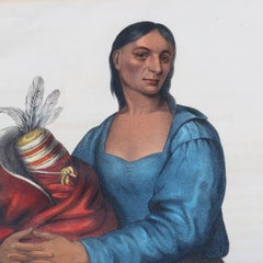 Pair of Antique Chippeway Prints of Charles Bird King, McKenney & Hall