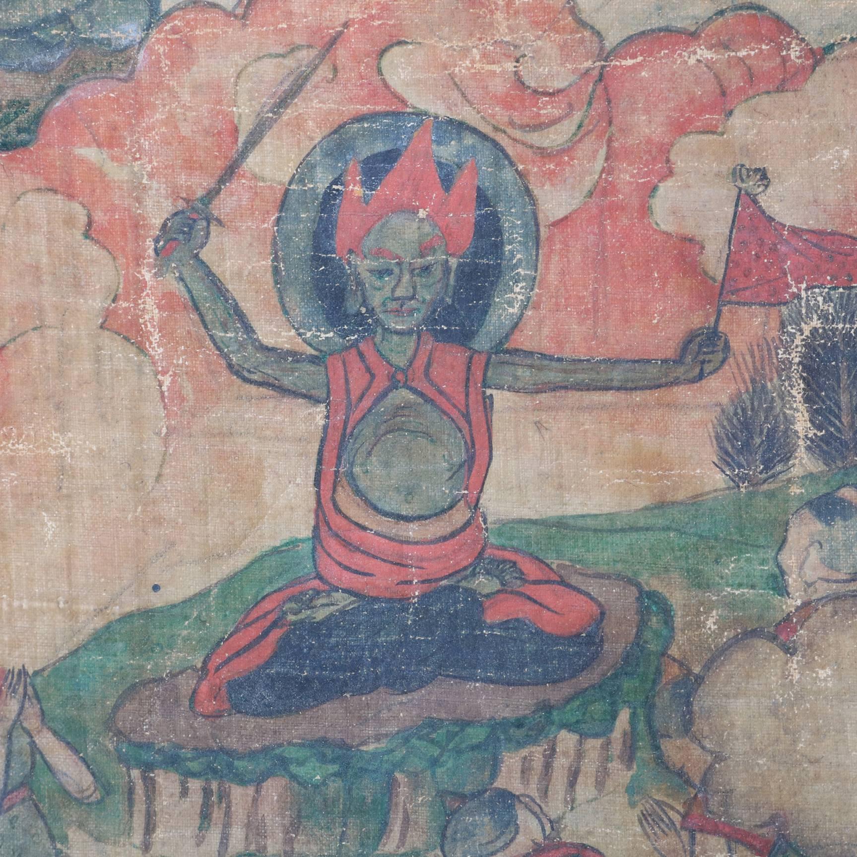 Tangkasnet Thangka Tibetan Buddhist Textile Scroll Painting, 19th Century 1
