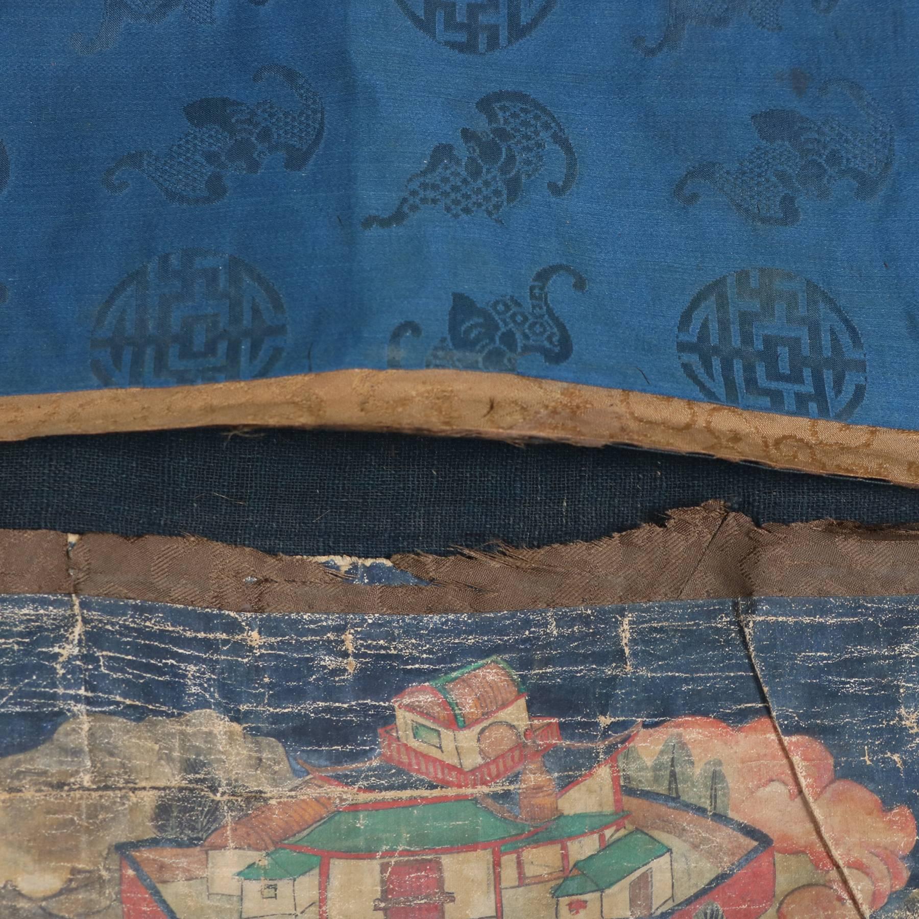 Hand-Painted Tangkasnet Thangka Tibetan Buddhist Textile Scroll Painting, 19th Century