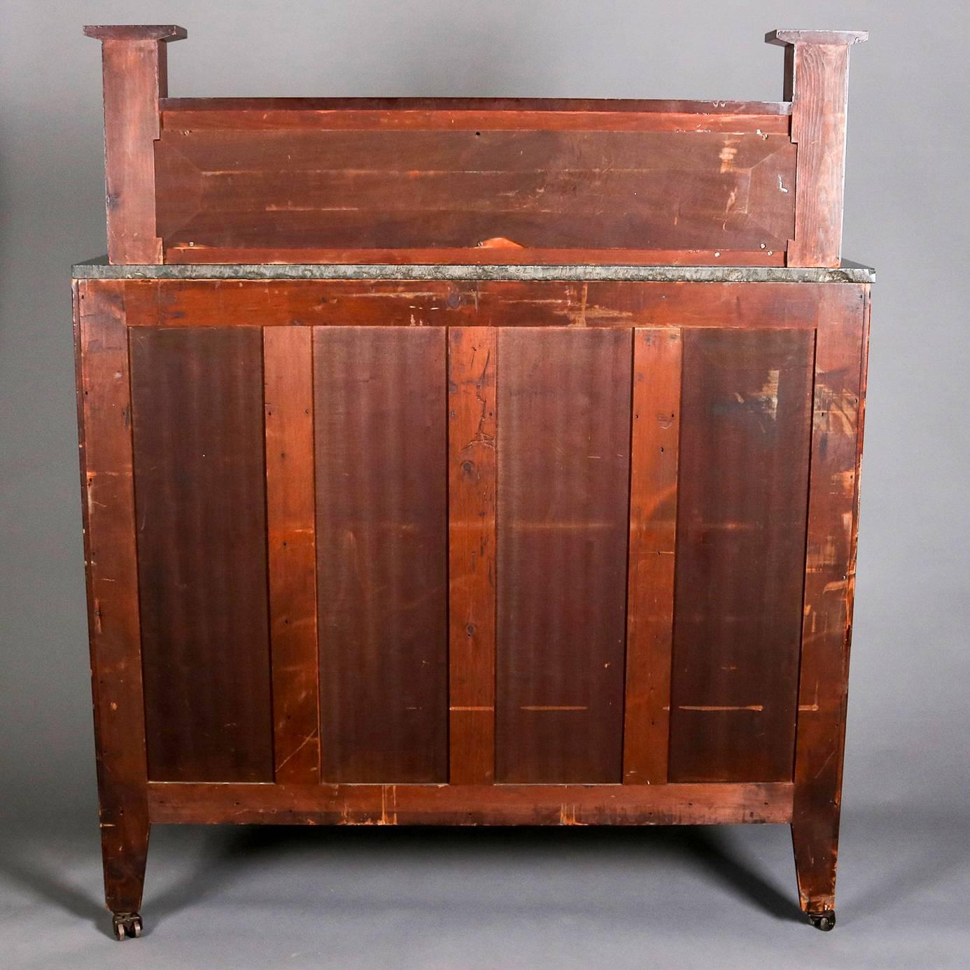 Antique Meeks Co. Classical Empire Flame Mahogany Pier Table Sideboard