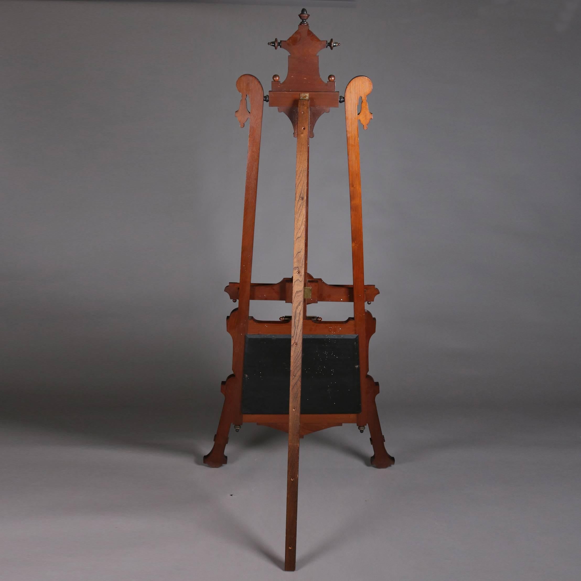 Antique Renaissance Revival Killian Brothers Ebonized Burled Walnut Easel 5