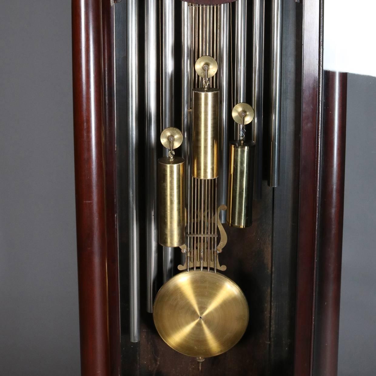 Antique American Empire Mahogany Jocques Long Case Clock, 19th Century 1