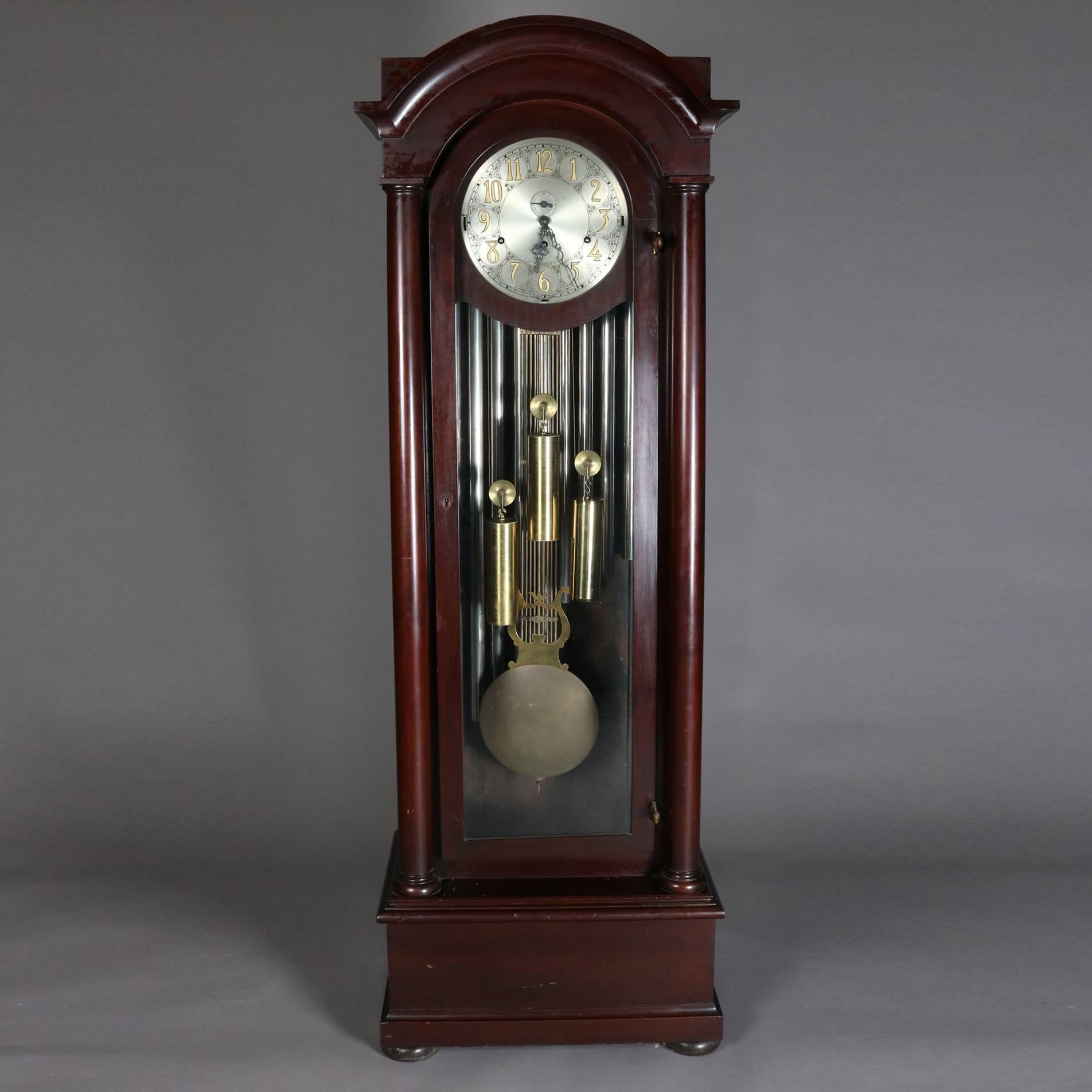 Antique American Empire Mahogany Jocques Long Case Clock, 19th Century In Good Condition In Big Flats, NY