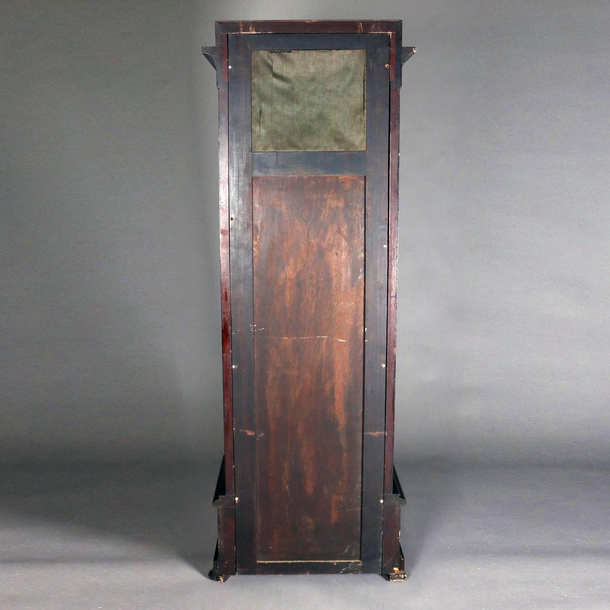 Antique American Empire Mahogany Jocques Long Case Clock, 19th Century 5