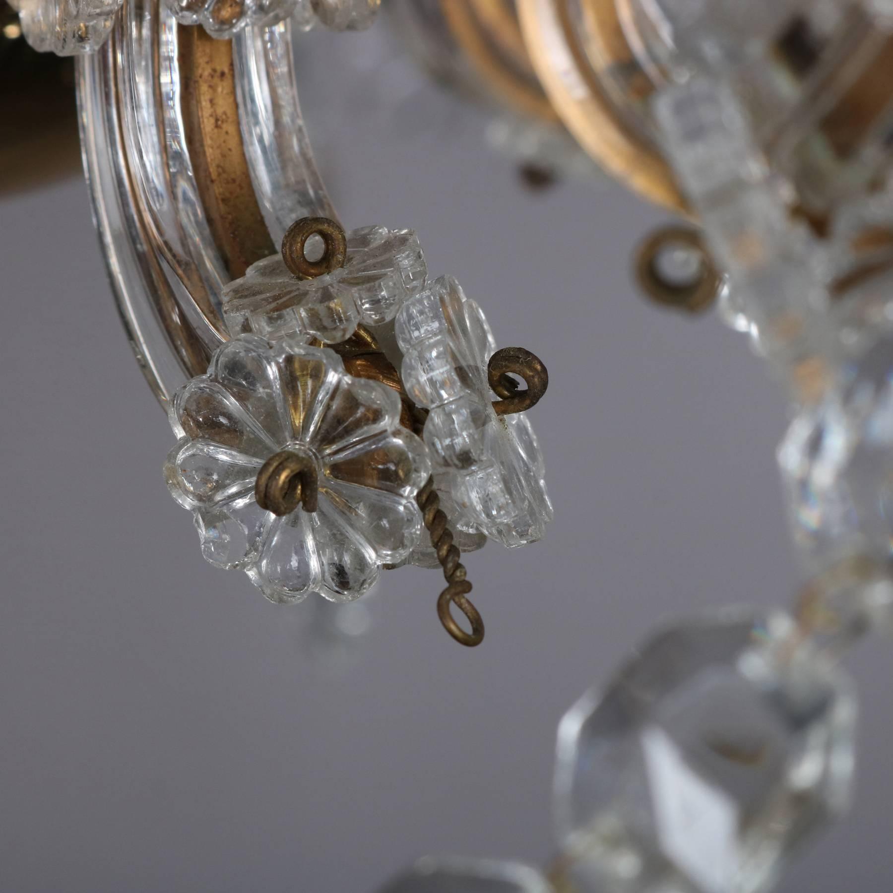 Continental French Bronze and Cut Crystal Eight-Arm Chandelier, 20th Century 7