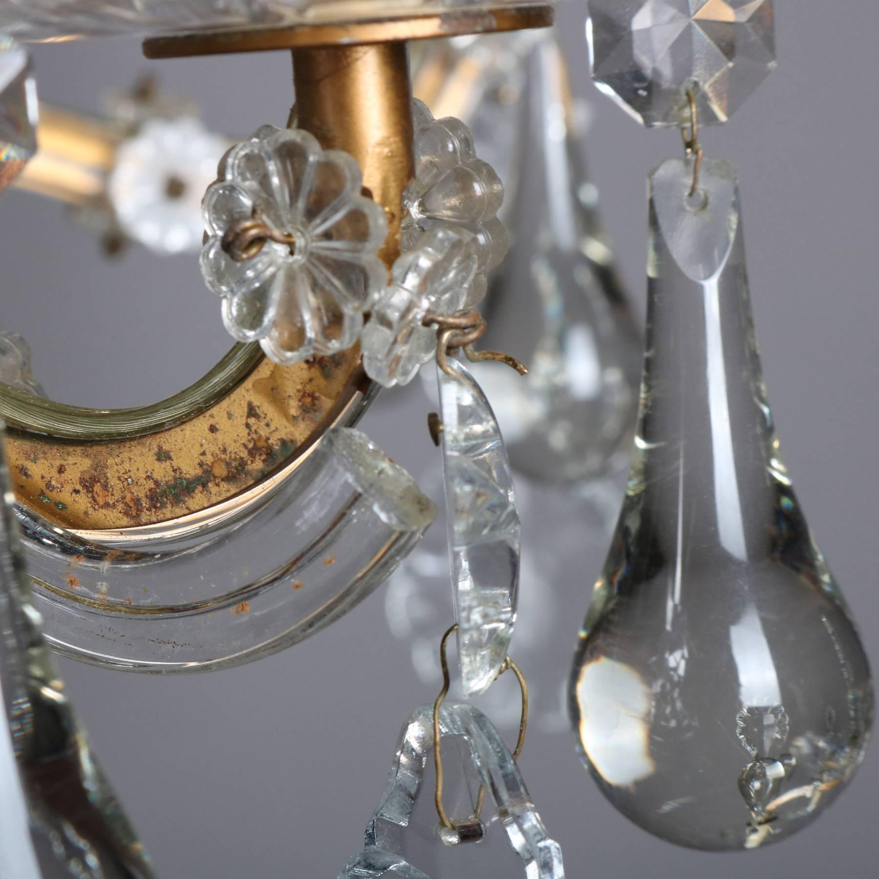 Continental French Bronze and Cut Crystal Eight-Arm Chandelier, 20th Century 6