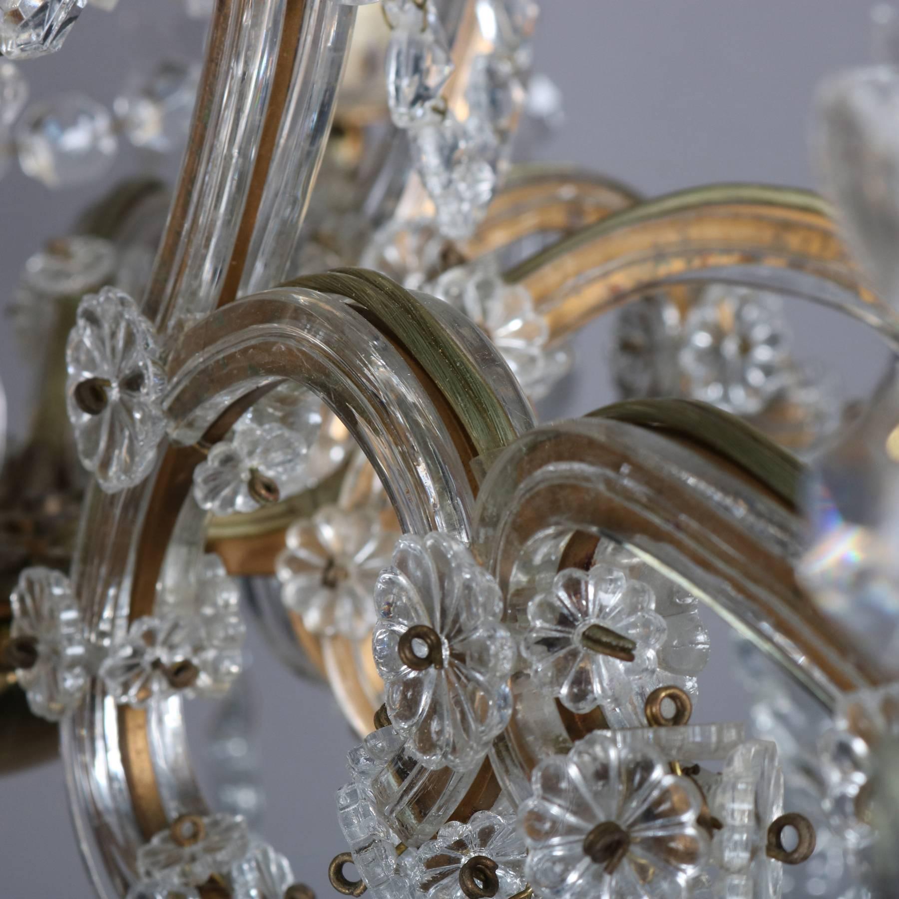 Continental French Bronze and Cut Crystal Eight-Arm Chandelier, 20th Century 4