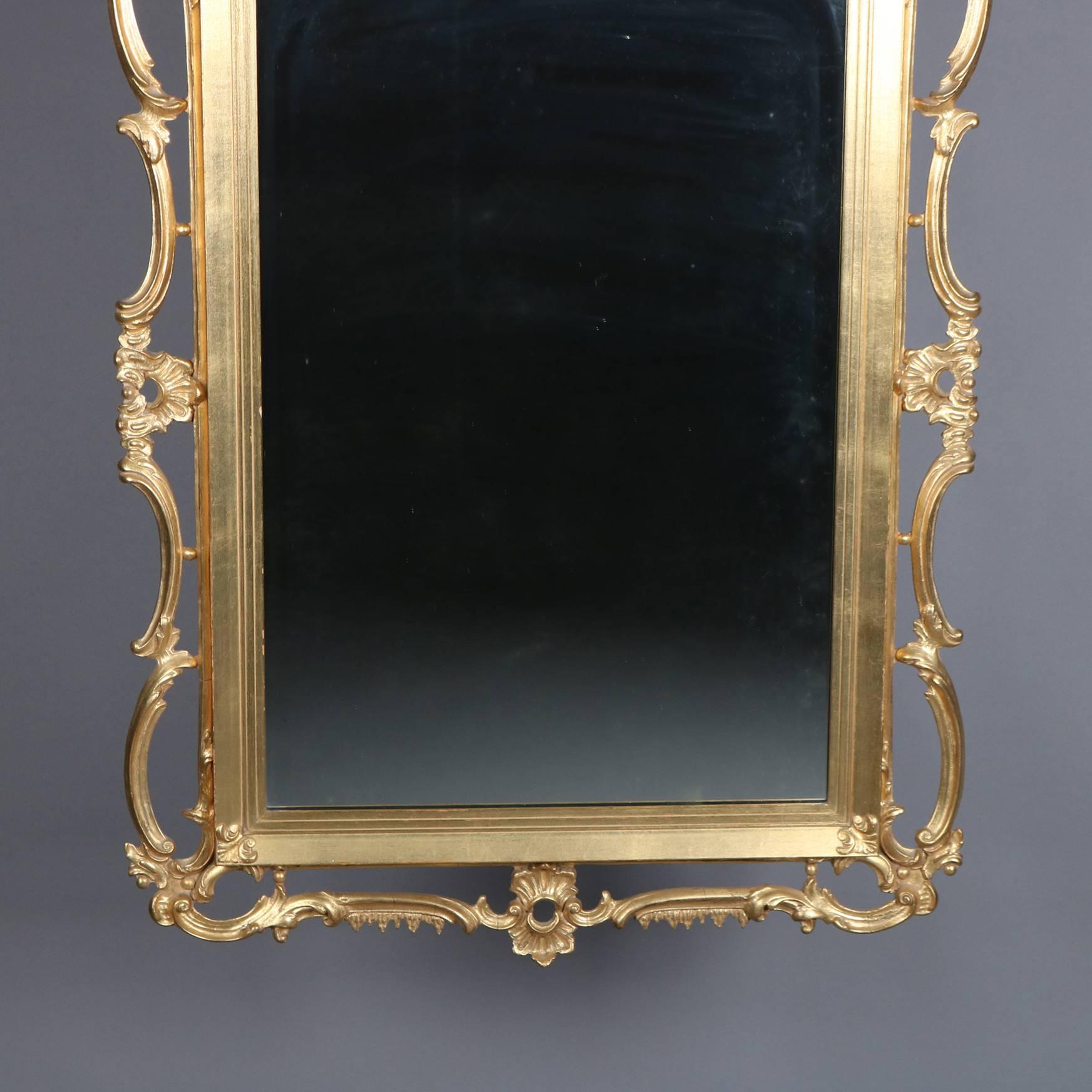 Federal Chippendale Style Giltwood Pierced Frame with Phoenix, 20th Century In Good Condition In Big Flats, NY