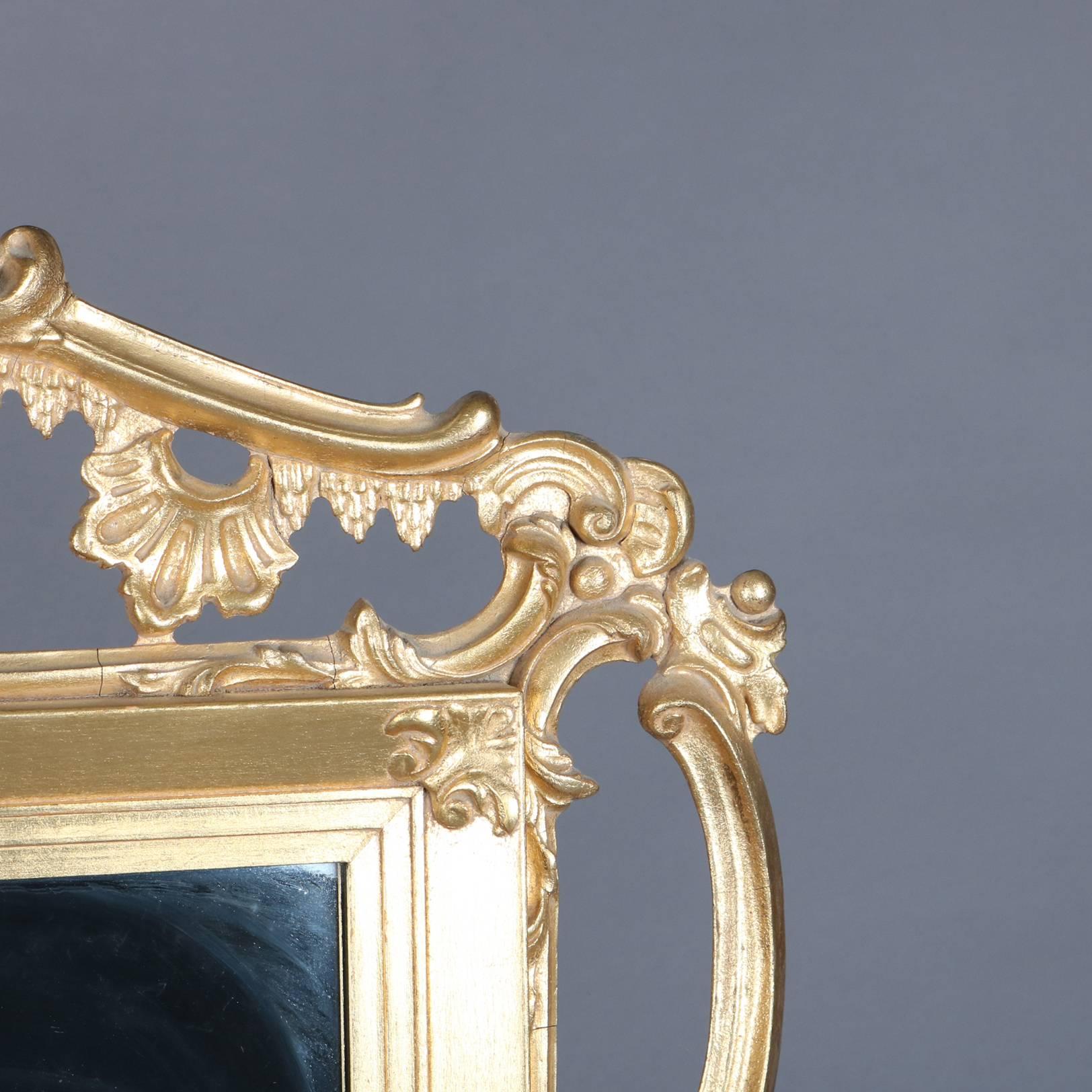 Federal Chippendale Style Giltwood Pierced Frame with Phoenix, 20th Century 1