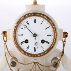 Antike neoklassische Französisch Louis XV Stil Alabaster & Bronze Urne Mantel Uhr