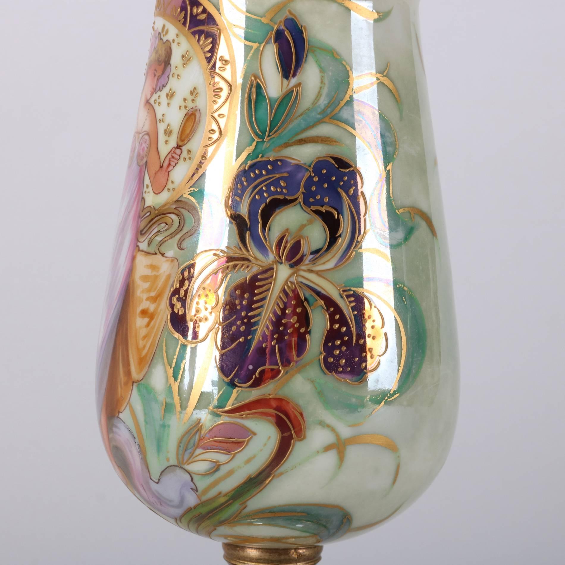 Antique Art Nouveau Sevres Petite Portrait Urn, Signed Lix, Early 20th Century In Good Condition In Big Flats, NY