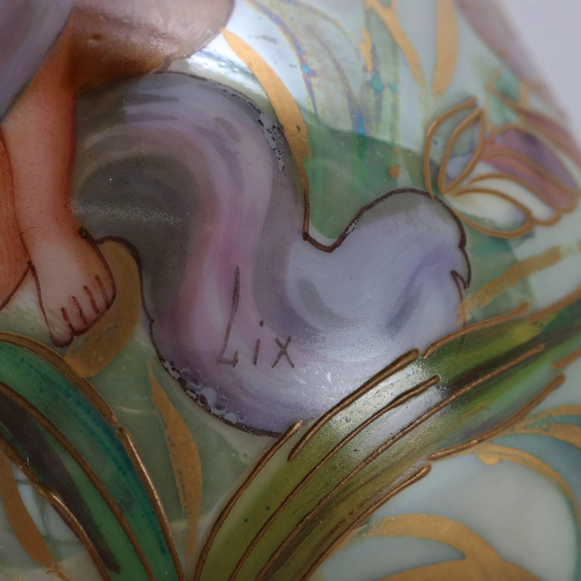 Antique Art Nouveau Sevres Petite Portrait Urn, Signed Lix, Early 20th Century 1