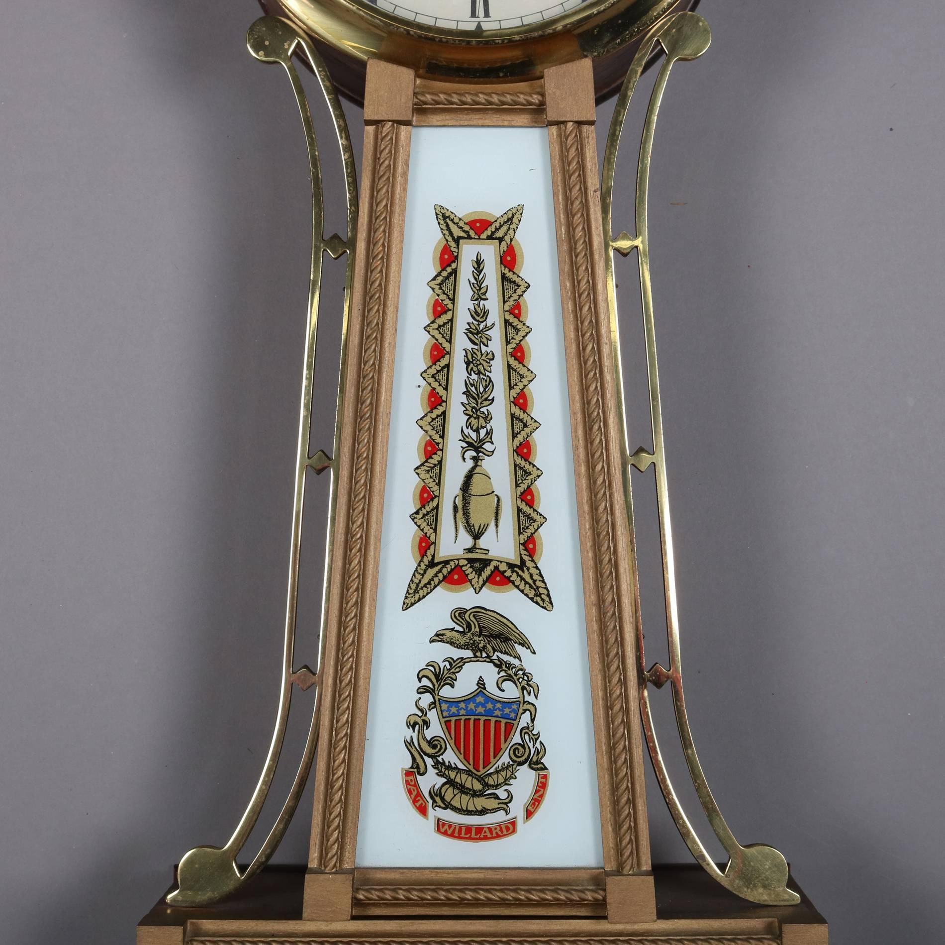 20th Century Federal Style Nautical Battle Scene Banjo Wall Clock by Aaron Willard
