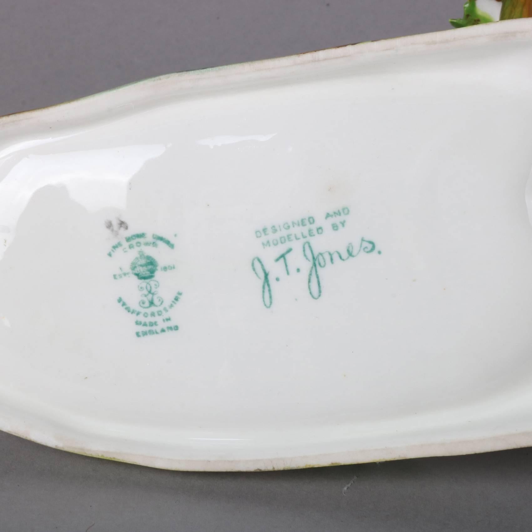 Pair of Antique English Staffordshire Porcelain J. T. Jones King Fishers 3