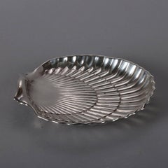 Antique Gorham Sterling Silver Scallop Shell Form Dresser Tray, Hallmarks, 15toz