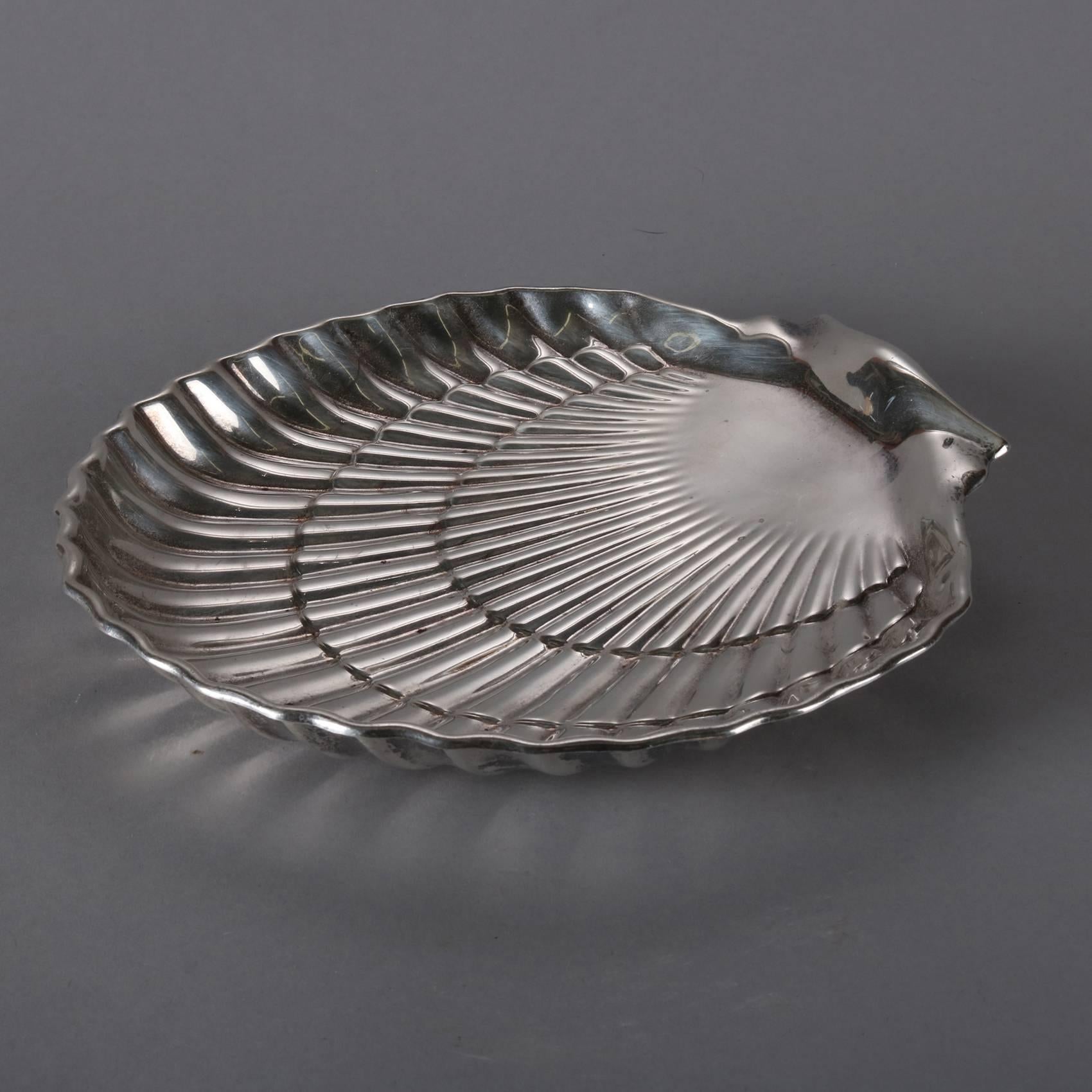 American Antique Gorham Sterling Silver Scallop Shell Form Dresser Tray, Hallmarks, 15toz