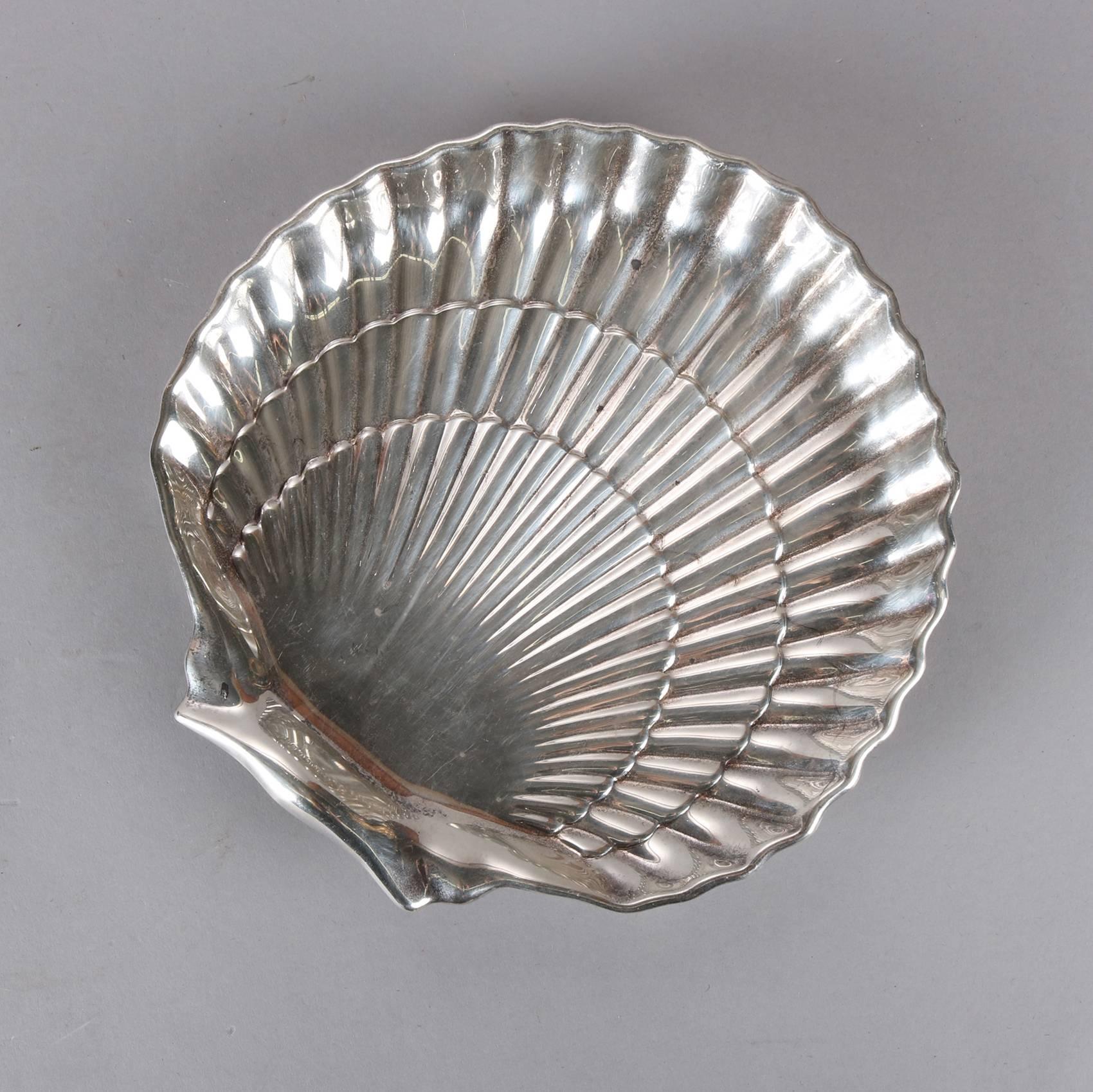 Antique Gorham Sterling Silver Scallop Shell Form Dresser Tray, Hallmarks, 15toz 3