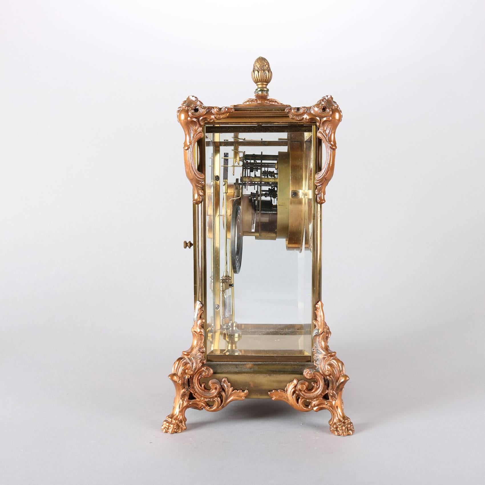 Antique French Style Gilbert Clock Co. Crystal Regulator Clock, 19th Century 3