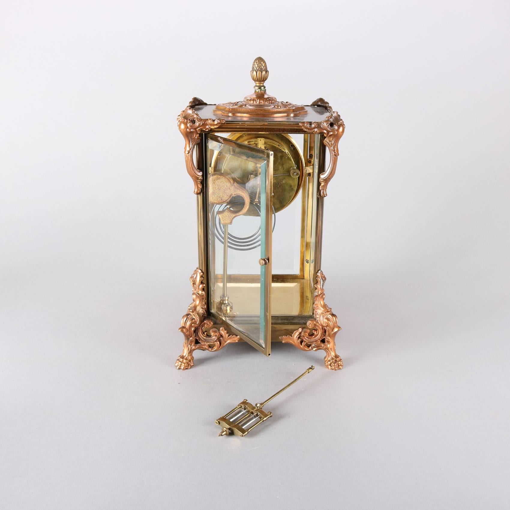 Antique French Style Gilbert Clock Co. Crystal Regulator Clock, 19th Century 2