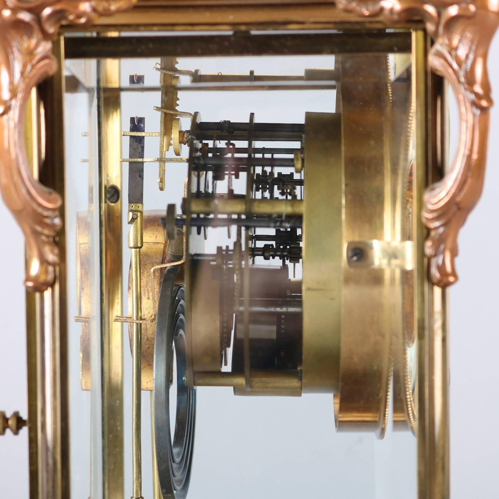 Antique French Style Gilbert Clock Co. Crystal Regulator Clock, 19th Century 4