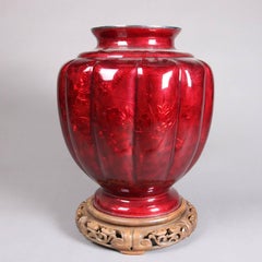 Antique Monumental Japanese Meiji Ginbari Cloisonne Silver Rimmed Floor Vase