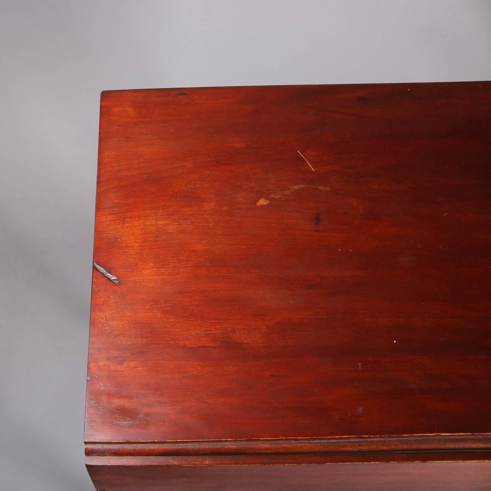 Antique Sheraton Tiger Maple and Cherry Two-Drawer Drop Leaf Stand, 19th Century 4