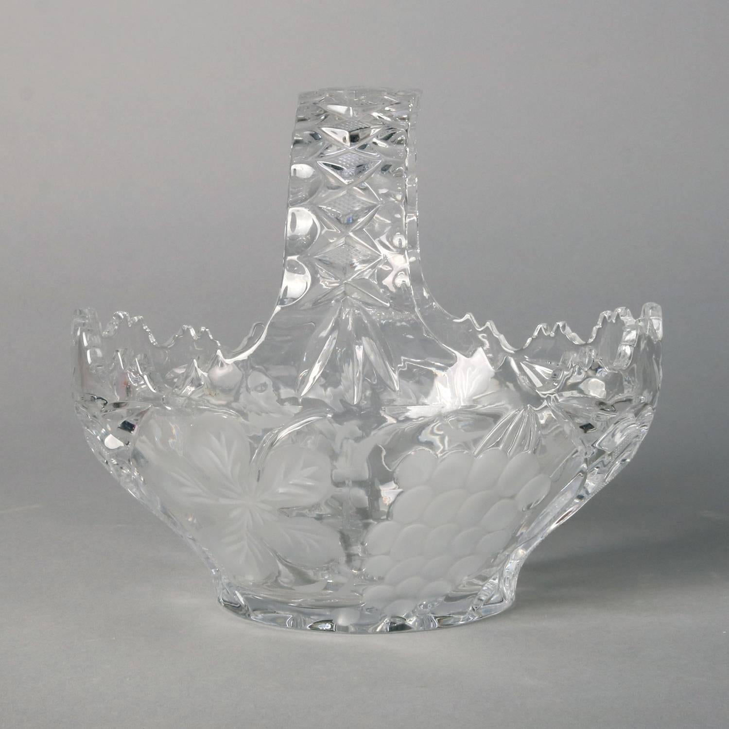 crystal basket with handle