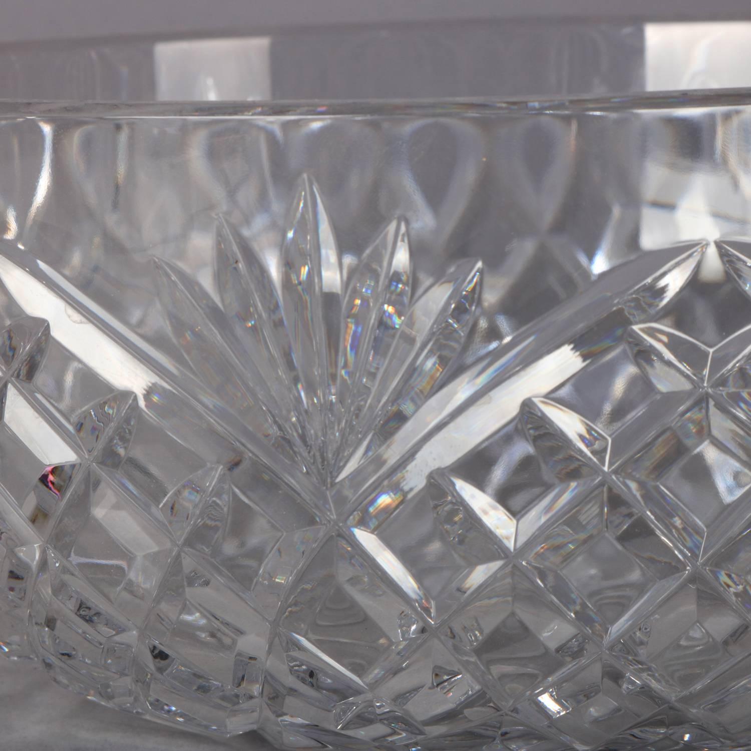 Hawkes School American Brilliant Cut Crystal Bowl, Pineapple Design 20th Century 1