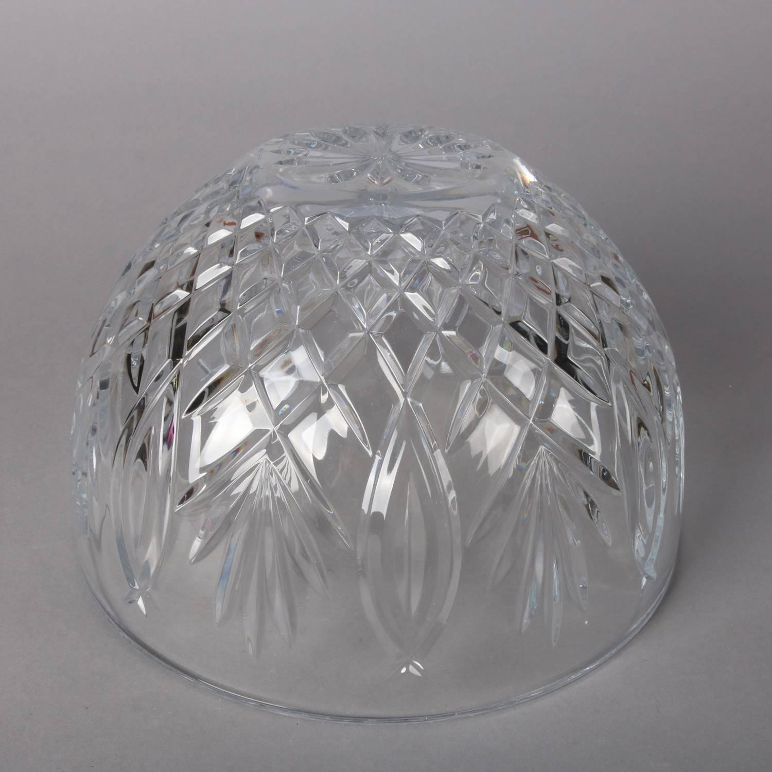 Irish Waterford Granville Cut Crystal Bowl, Artist Signed J. Perez, 20th Century In Good Condition In Big Flats, NY