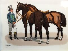 Hermès Paris Aschenbecher mit Pferden von LeDoux, Frankreich