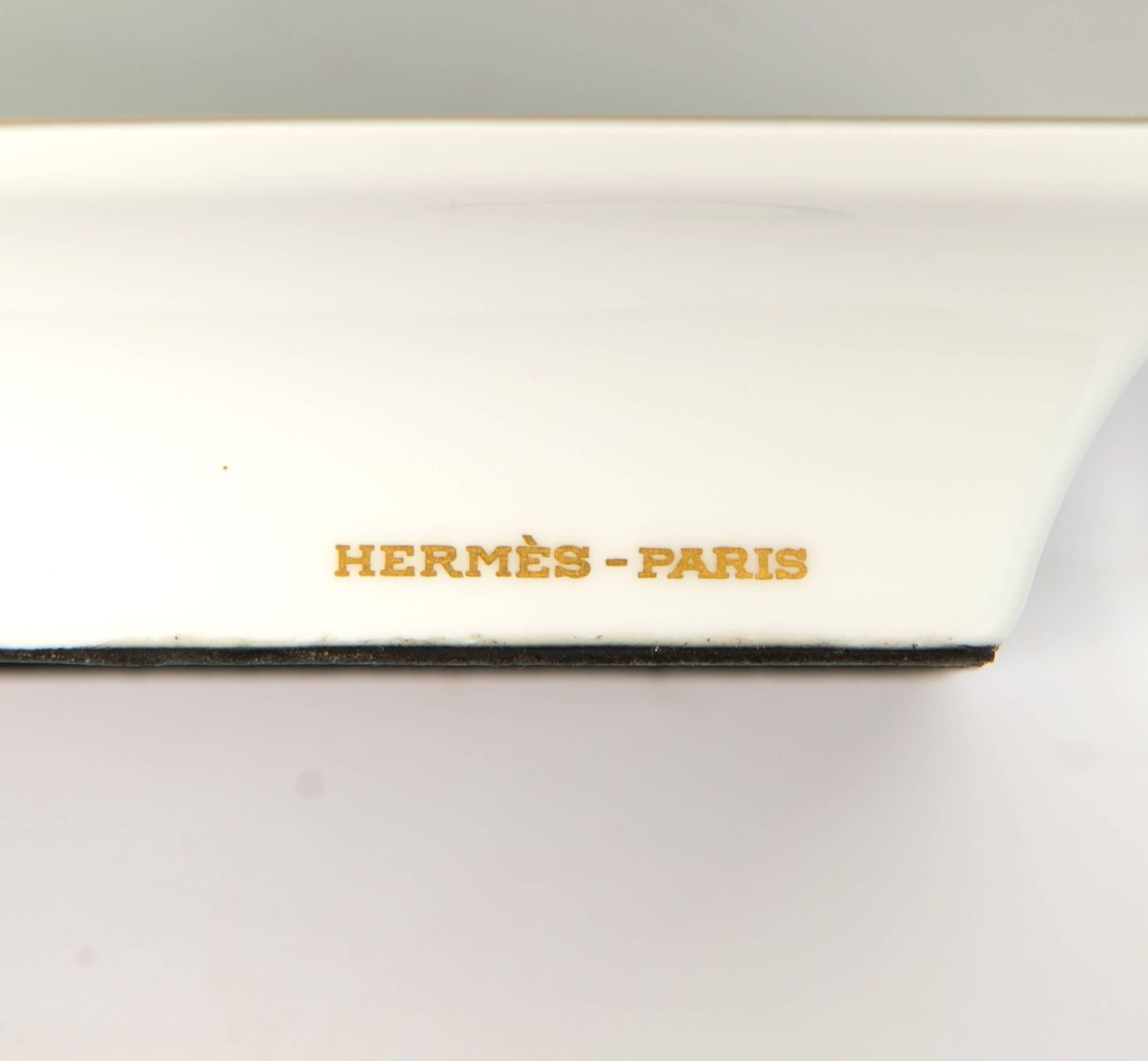 French Hermès Paris Ashtray with Horses by LeDoux, France