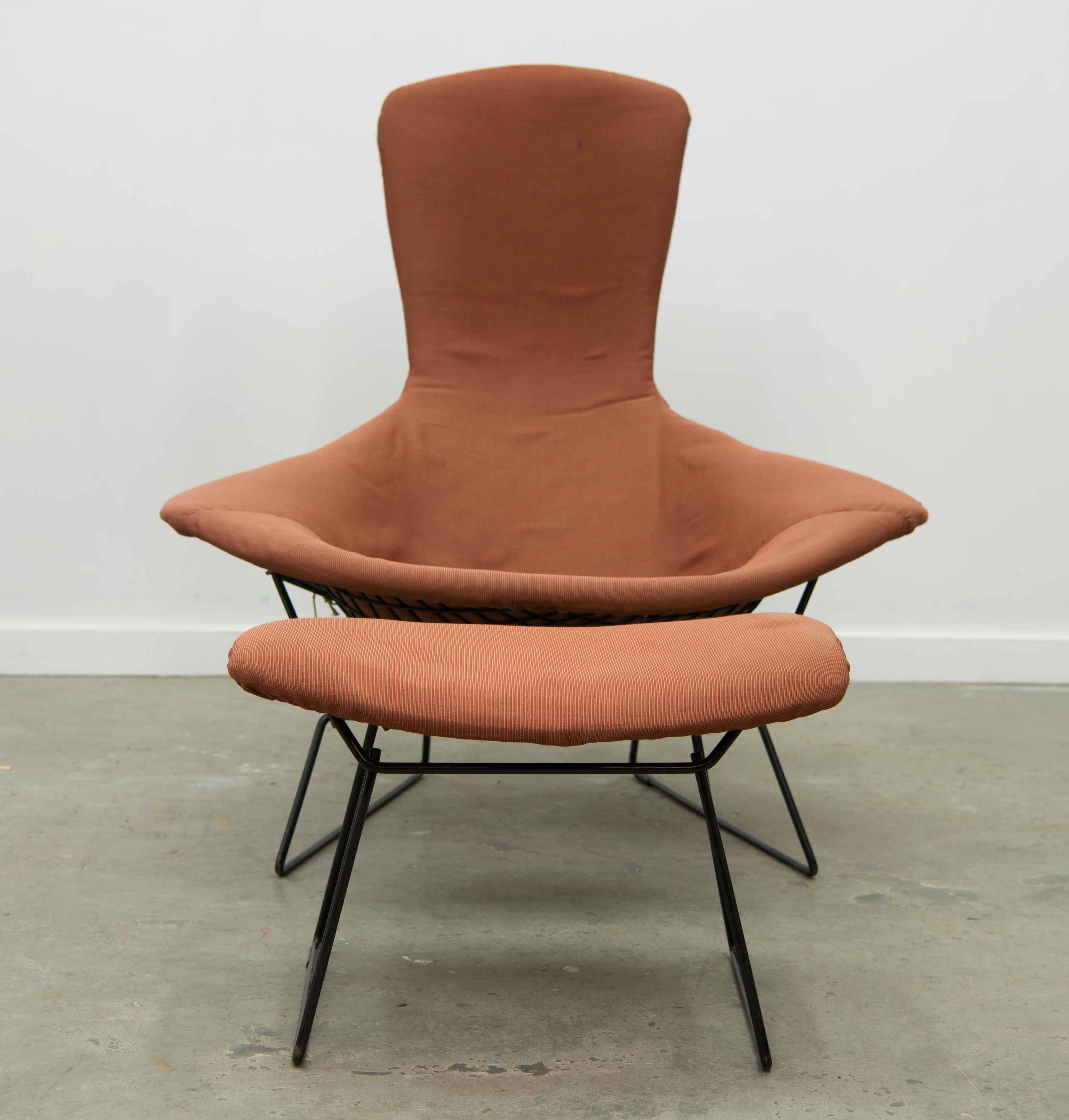Mid-Century Modern Harry Bertoia for Knoll International, Bird Chair with Ottoman